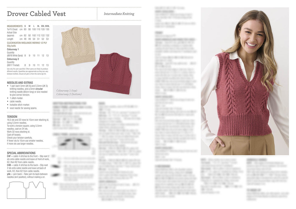 Leaflet 1026 - Cleckheaton Drover Cabled Vest 2