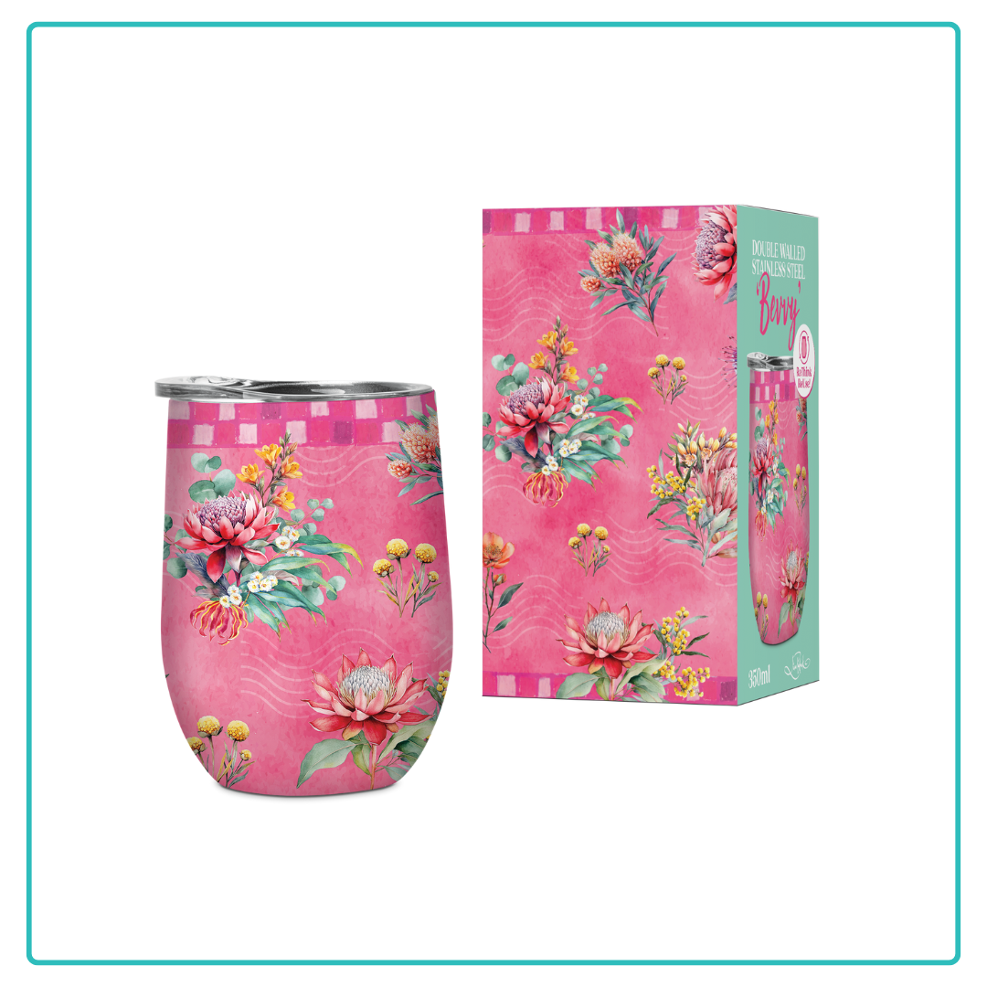 Lisa Pollock Bevvy Travel Mug 350ml Pretty Postage - SSB033