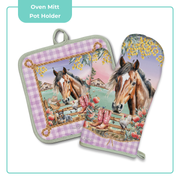 Lisa Pollock Oven Mitt Pot Holder Set Country Dusk - OMPH27