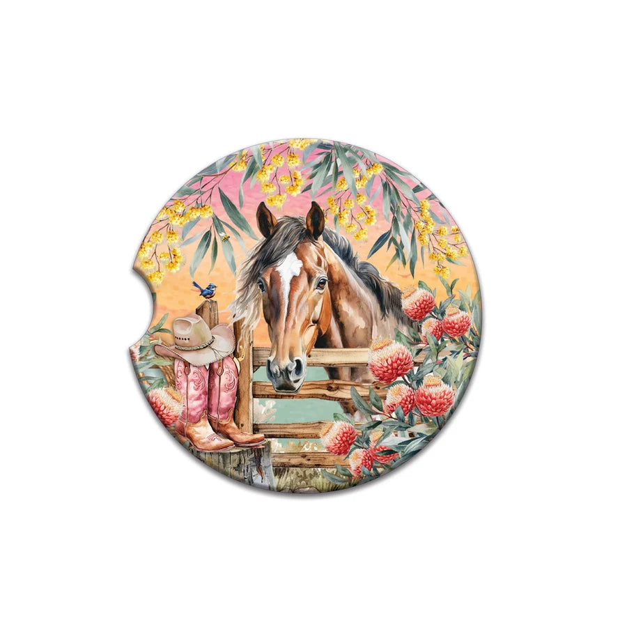 Lisa Pollock Car Coaster Country Dusk - CCC194