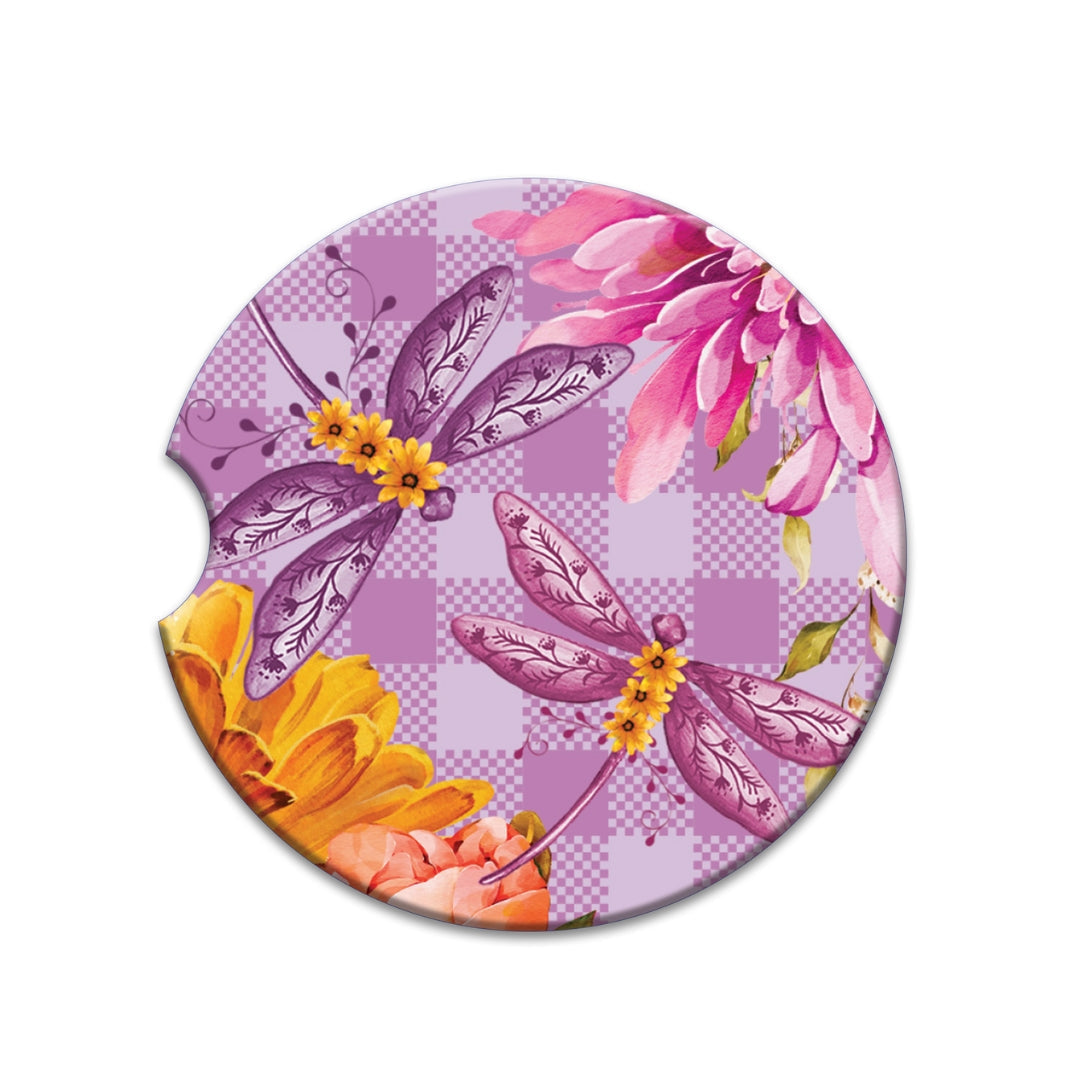 Lisa Pollock Car Coaster Dragonfly Fields - CCC139