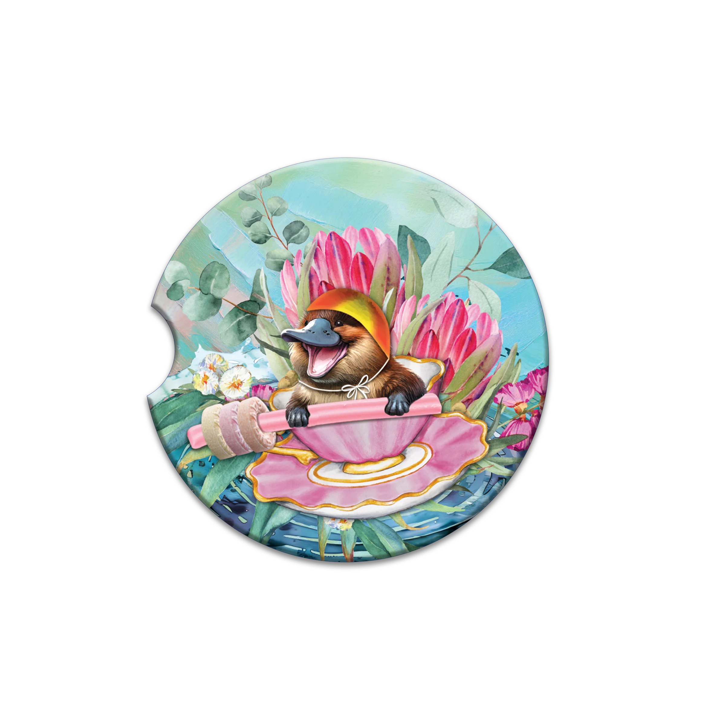 Lisa Pollock Car Coaster Lifesaver Playpus - CCC187