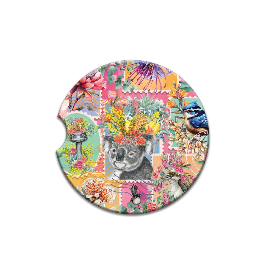 Lisa Pollock Car Coaster Pretty Postage Pink - CCC192