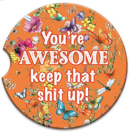Lisa Pollock Car Coaster You're Awesome - CCC166
