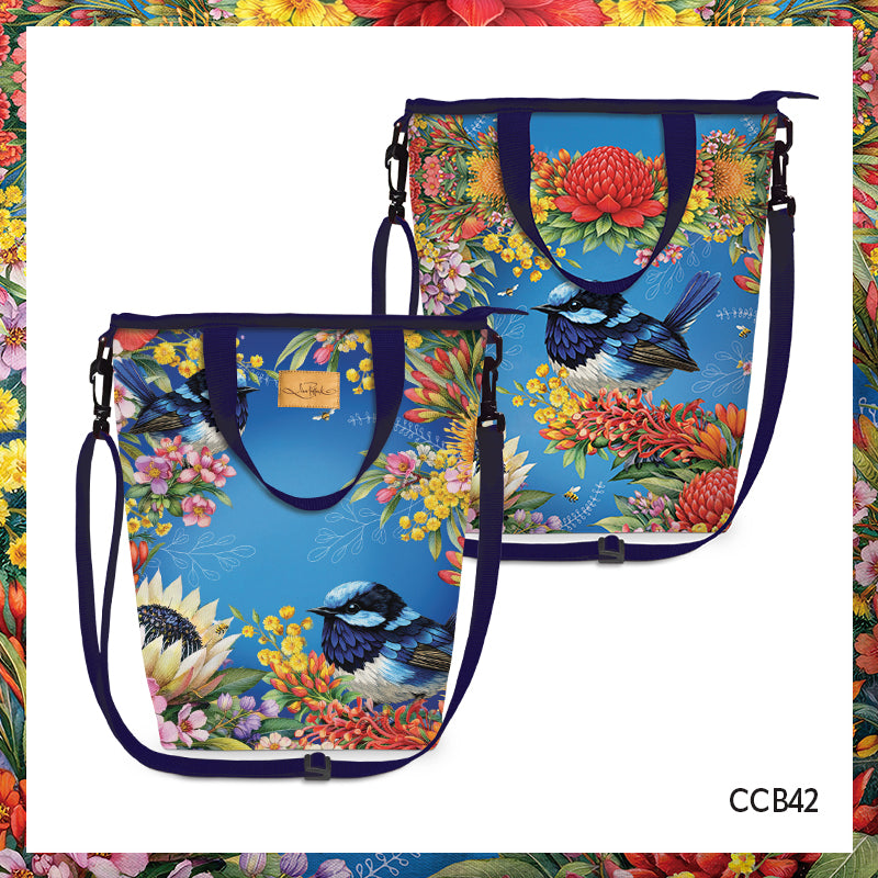 Lisa Pollock Insulated Cooler Bag Floral Fairy Wren - CCB42