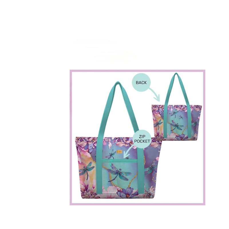 Lisa Pollock Large Tote Cooler Bag - Delightful Dragonflies - LTC08