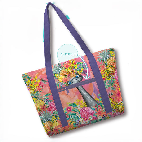 Lisa Pollock Large Tote Cooler Bag Happy Emu - LTC02