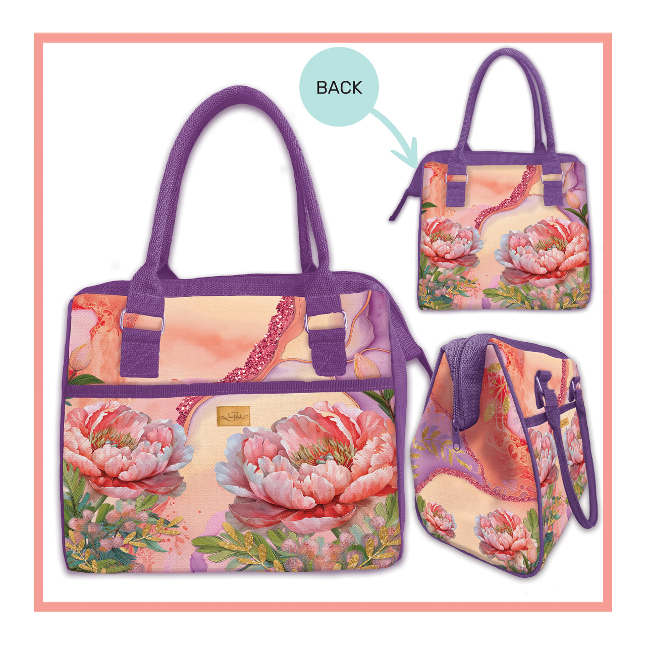 Lisa Pollock Lunch Cooler Bag - Coral Peony - LCB14