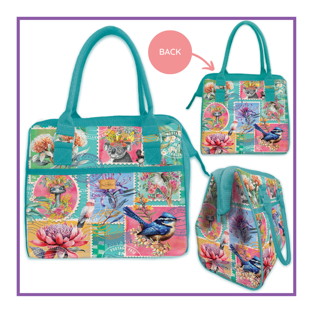 Lisa Pollock Lunch Cooler Bag Pretty Postage - LCB19