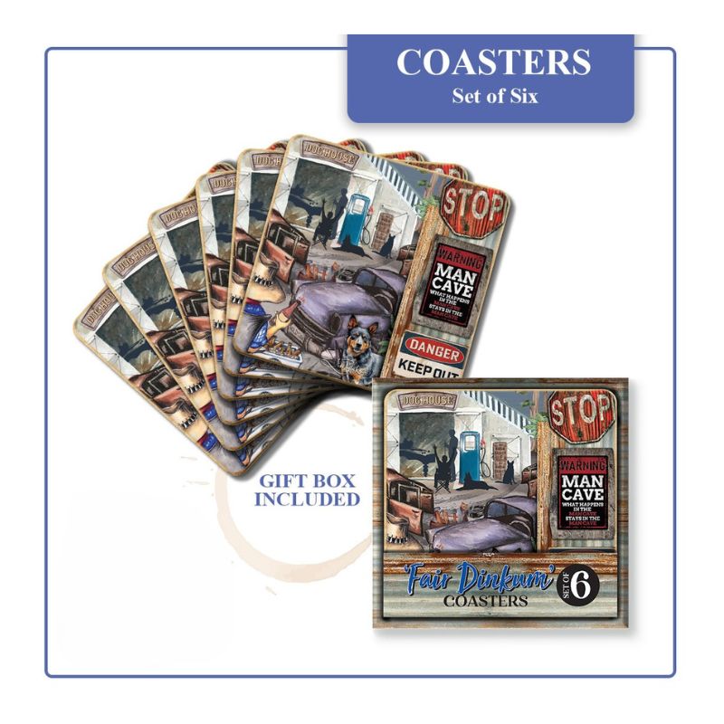 Lisa Pollock Man Cave Coasters Set - CSTR12 Man Cave