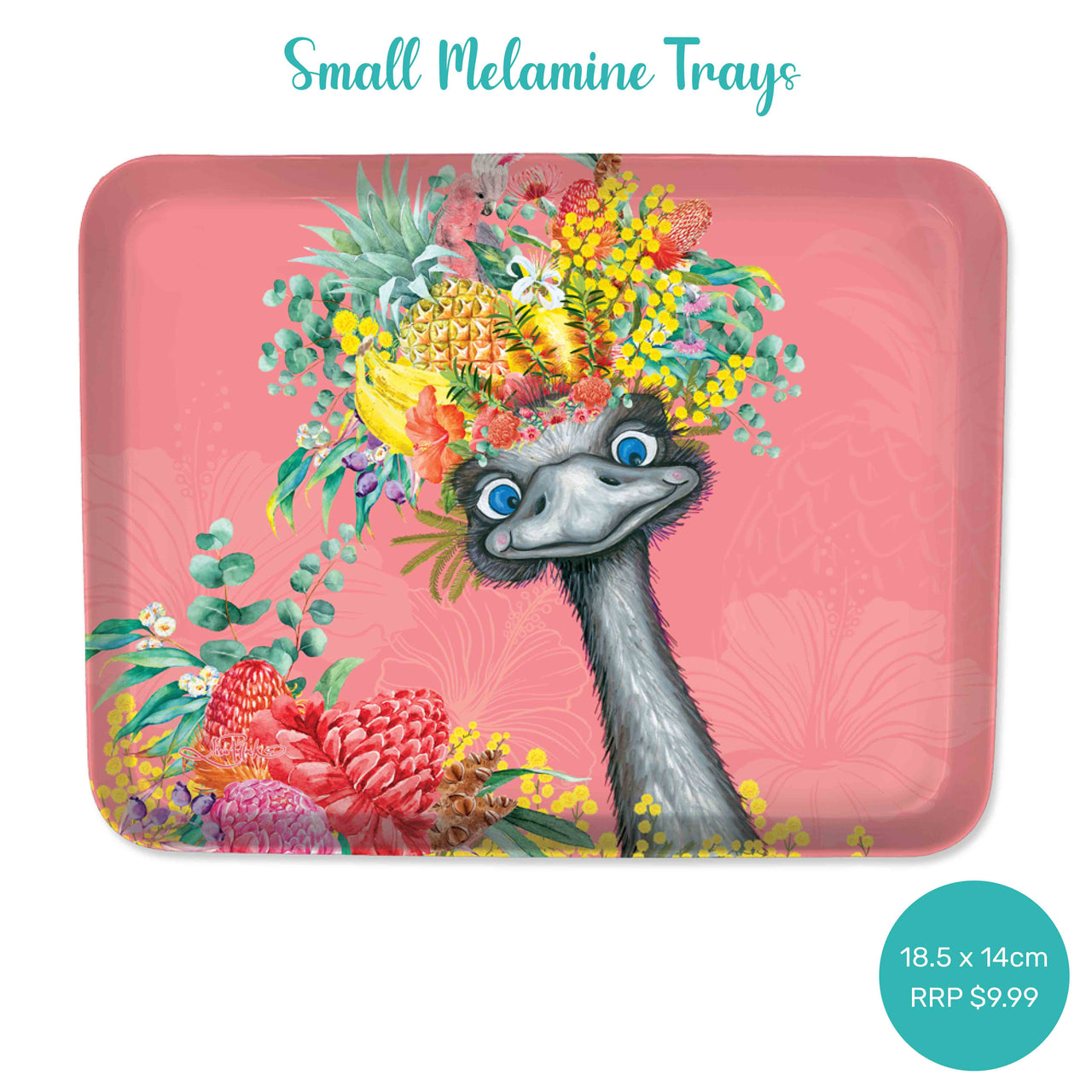 Lisa Pollock Melamine Small Tray Emu Sing MTS03