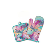 Lisa Pollock Oven Mitt Pot Holder Set Delightful Dragonflies - OMPH19