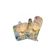 Lisa Pollock Oven Mitt Pot Holder Set Sunset Love Birds - OMPH18
