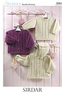 Leaflet 3084 - Sirdar Snuggly DK jumper, cardigan & hoodie 0-6 yrs