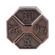 Metal NSEW Hexagon Fidget Puzzle - Bronze
