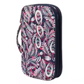 Multi Use Knitting Needle Case - Navy with white leaves
