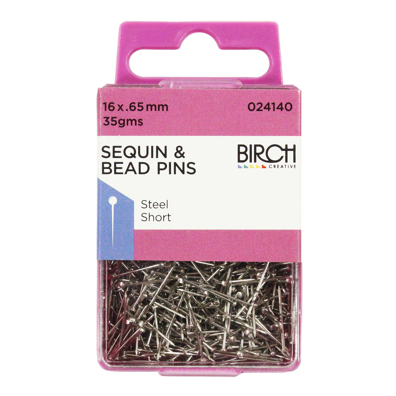 PINS SEQUIN & BEAD STEEL 16×0.65MM 35GMS - 024140