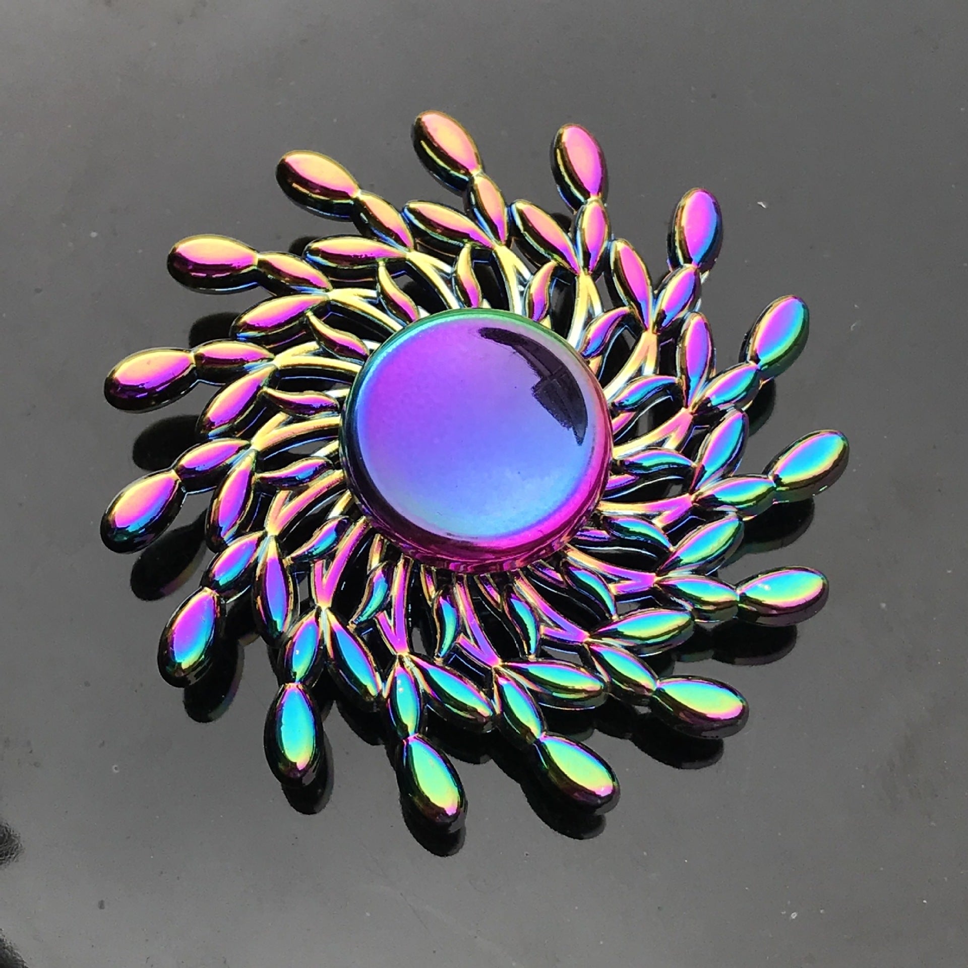 Rainbow Colourful Rice Metal Fidget Spinner