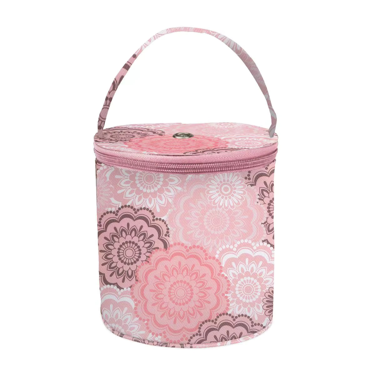 Single Ball Project Bag - Pink Mandala 7
