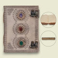 Antique Leather Journal - Medium 3 Stones with Vintage Paper - SR-LJ-304 - Mooroolbark Wool