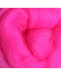 Ashford Corriedale Fibre Pack - 100gm Bag - Fluro Pink - 055 - Mooroolbark Wool