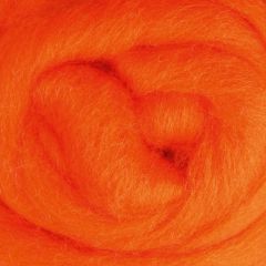 Ashford Corriedale Fibre Pack - 100gm Bag - Orange - 024 - Mooroolbark Wool
