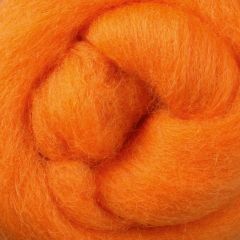 Ashford Corriedale Fibre Pack - 100gm Bag - Tangerine - 048 - Mooroolbark Wool