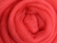 Ashford Corriedale Fibre 100g Pack - 060 Dyed  Sliver Coral - DSCO100