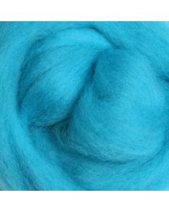 Ashford Corriedale Fibre 100g Pack - 057 Dyed  Sliver Fluro Blue - DSFB100