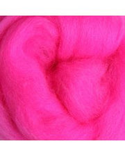 Ashford Corriedale Fibre 100g Pack - 055 Dyed  Sliver Fluro Pink - DSFP100