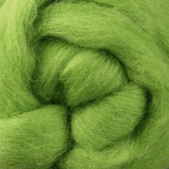 Ashford Corriedale Fibre 100g Pack - 043 Dyed  Sliver Lime - DSLI100