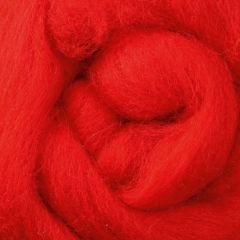 Ashford Corriedale Fibre 100g Pack - 015 Dyed  Sliver Chilli Pepper - DSCP100