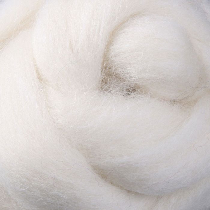 Ashford Corriedale Sliver - 100gm Bag (30 Micron) - White 091 - Mooroolbark Wool