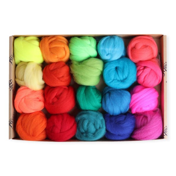 Ashford Corriedale Sliver Sample Pack - Brights 2 - FSP2 - Mooroolbark Wool