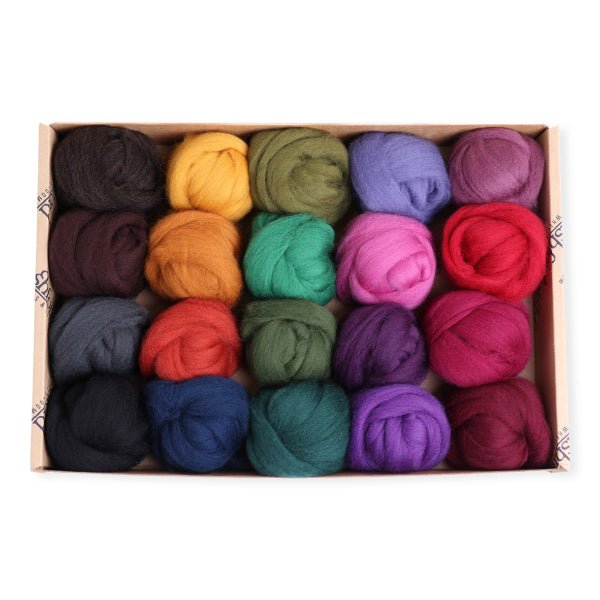 Ashford Corriedale Sliver Sample Pack - Darks 3 - FSP3 - Mooroolbark Wool