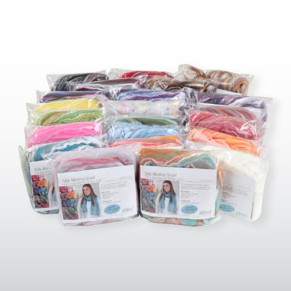 Ashford Silk Merino Fibre Packs & Scarf Kits- Juniper 098- SMSK098 - Mooroolbark Wool