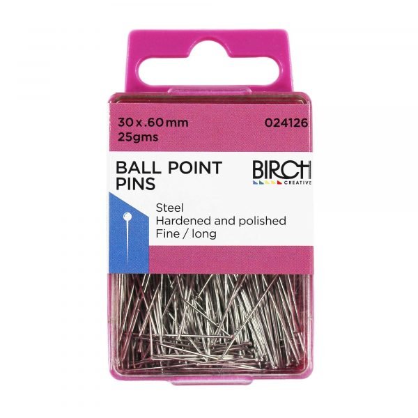 Birch Ball Point Pins - 024126 - Mooroolbark Wool