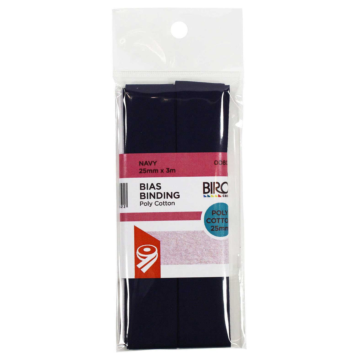 Birch Bias Binding 25mm x 3m - Navy 008035 - Mooroolbark Wool