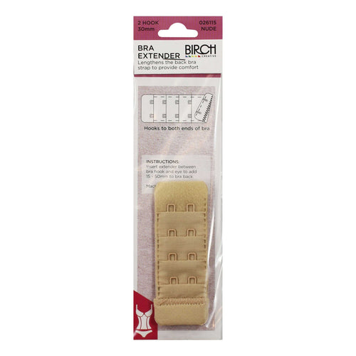 Birch Bra Extender 2 Hook 30mm Nude - 026115 - Mooroolbark Wool