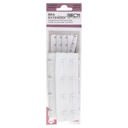 Birch Bra Extender 4 Hook White - 026119 - Mooroolbark Wool