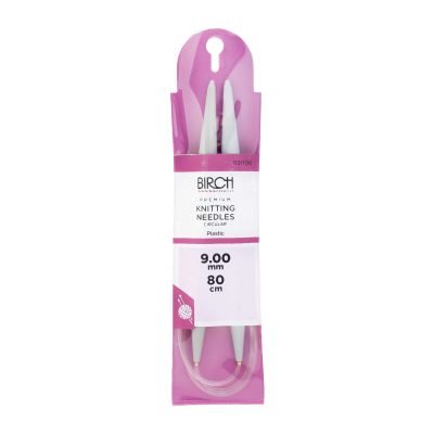 Birch Circular Knitting Needles  80 cm - 9.00mm - Mooroolbark Wool