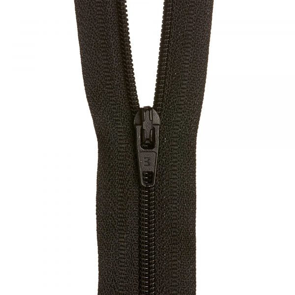 Birch Dress Zip - 20cm - Black 310 - Mooroolbark Wool