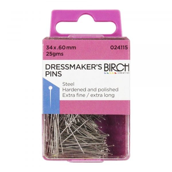 Birch Dressmaker's Pins 024115 - Mooroolbark Wool
