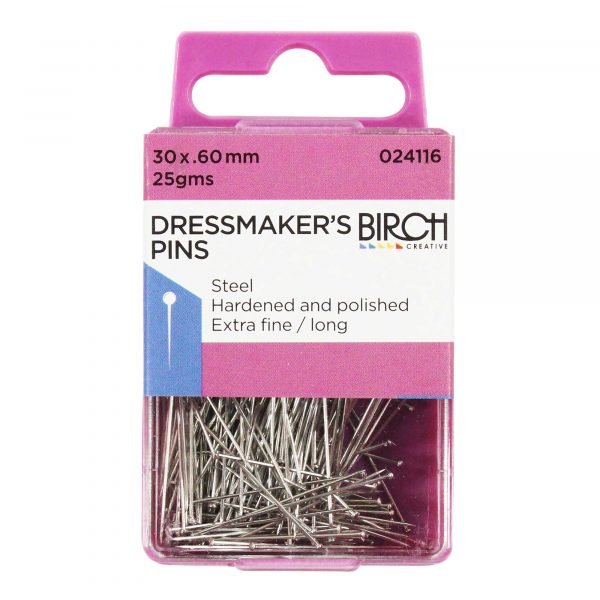 Birch Dressmaker's Pins 024116 - Mooroolbark Wool