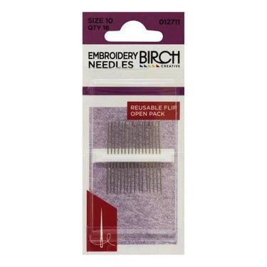Birch Embroidery Needles size 10 - Mooroolbark Wool
