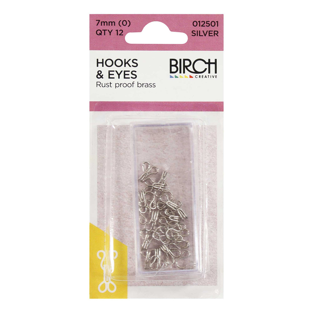 Birch Hooks & Eyes 7mm Silver 012501 - Mooroolbark Wool