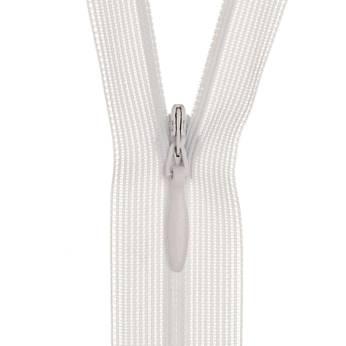 Birch Invisible Zip - 18cm White 101 - Mooroolbark Wool