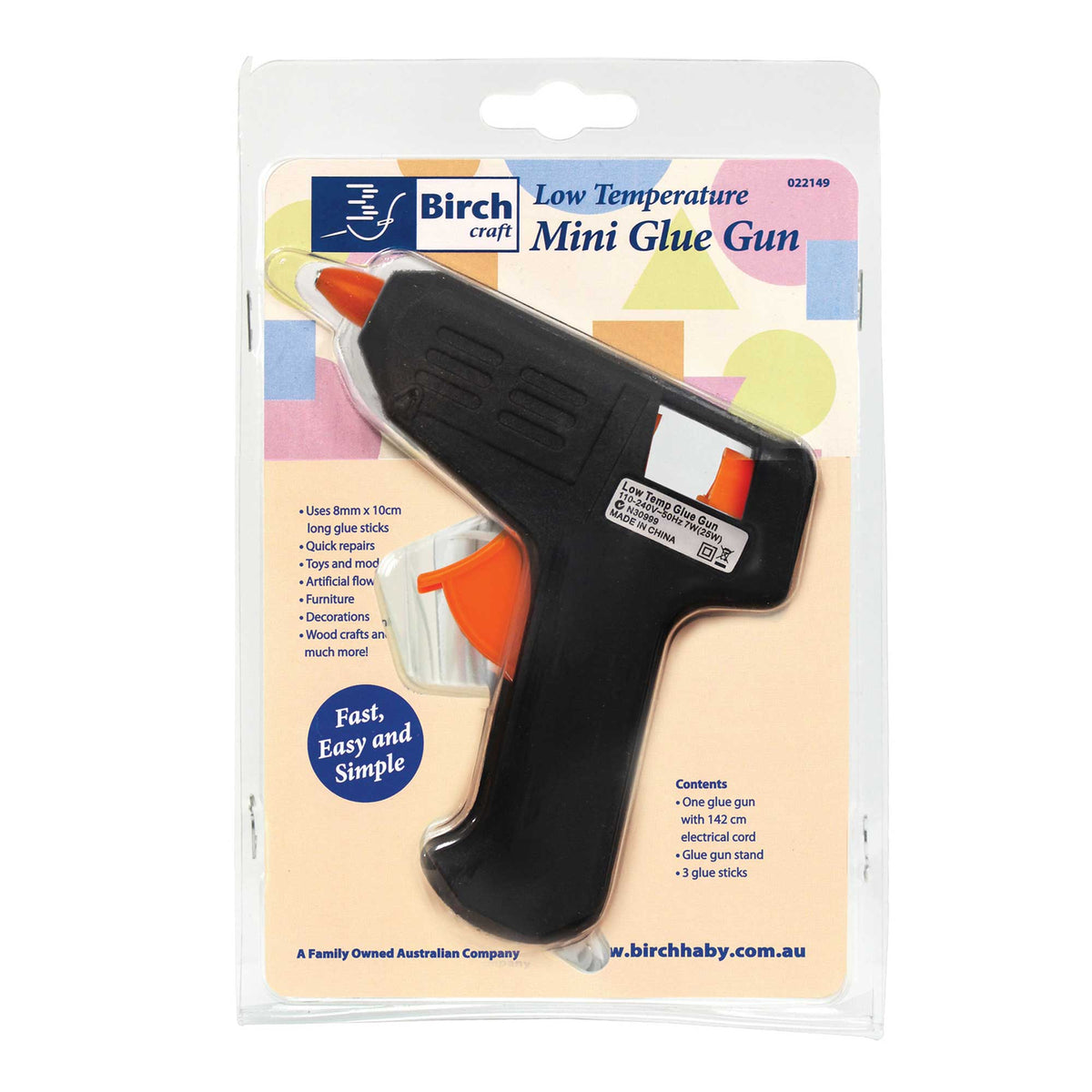 Birch Low Temperature Mini Glue Gun - 022149 - Mooroolbark Wool