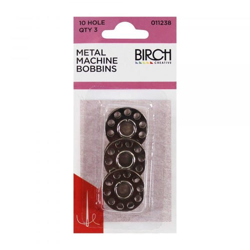 Birch Machine Bobbins Metal 10 Hole 011238 - Mooroolbark Wool