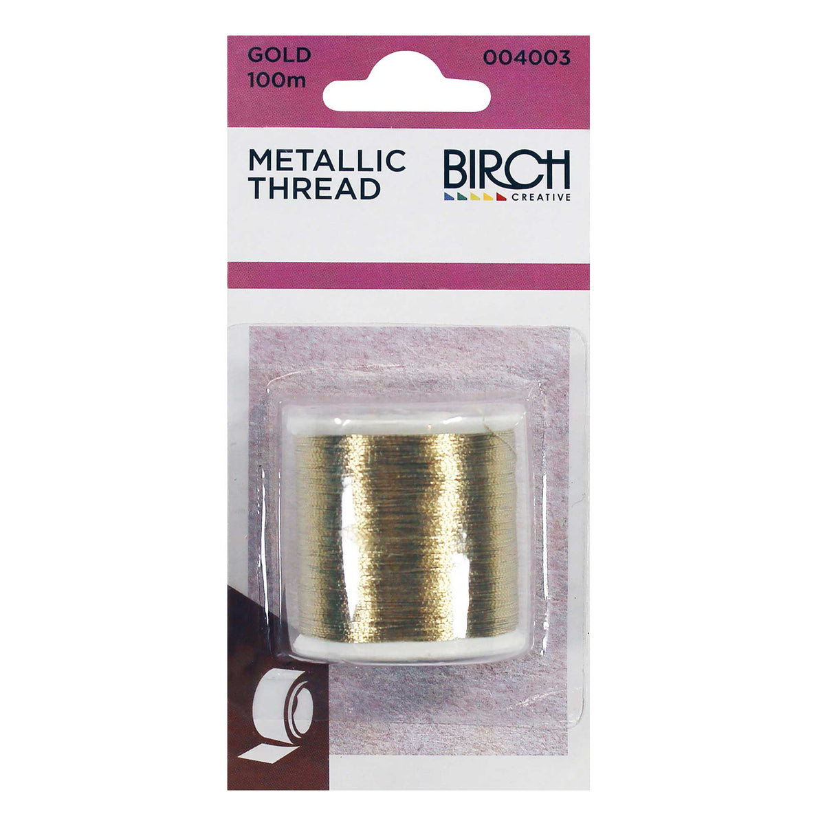 Birch Metallic Thread 100m - Gold - Mooroolbark Wool
